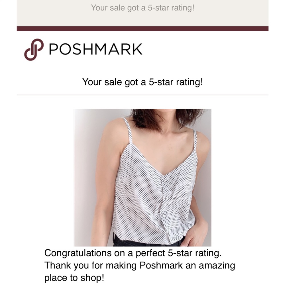 WHITE V NECK BOTTON CAMISOLE - BLACK POLKADOTS - Picture 7 of 7